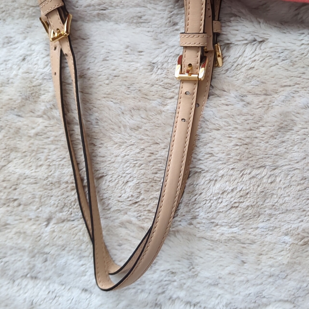 Michael Kors Peachy Pink Pebbled Leather Shoulder Tote Bag Purse Many Pockets - Picture 16 of 16